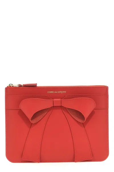 Comme Des Garçons 'big Bow' Wallet In Red