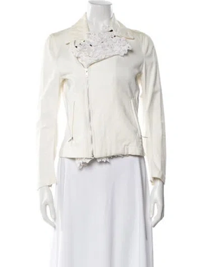 Pre-owned Comme Des Garçons Biker Jacket In White