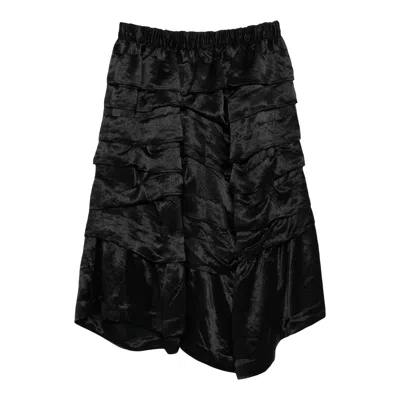 Comme Des Garcons Black Acetate Rerime Satin Skirt In Black