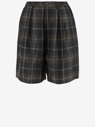 Comme Des Garçons Black All-over Plaid Pattern Shorts