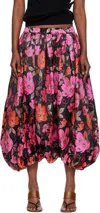 Comme Des Garçons Polyester Jacquard Floral Pants In Multi