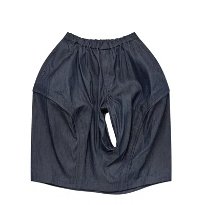 Comme Des Garcons Black Balloon Silhouette Draped Pleat Skirt In Gray