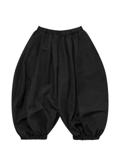 Comme Des Garcons Black Balloon Silhouette Cuffed Ankle Pants In Black