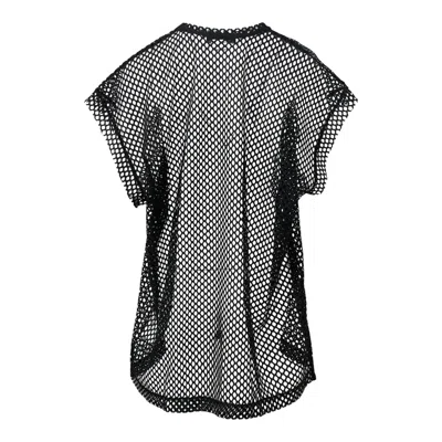 Comme Des Garcons Black Big Mesh Lace Tank Top In Black