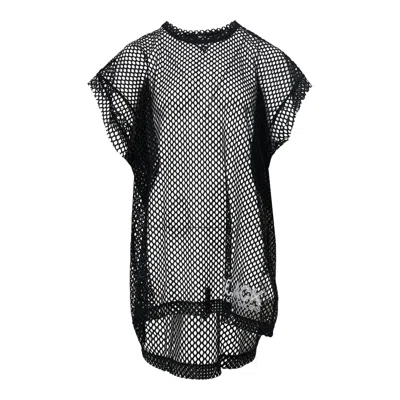 Comme Des Garcons Black Big Mesh Lace Tank Top In Black