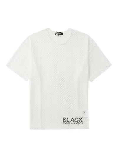 Comme Des Garcons Black Big Mesh Lace T-shirt In White