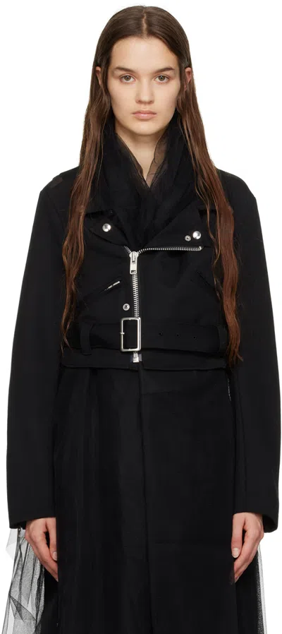 Comme Des Garcons Black Black Belted Jacket In 1 Black