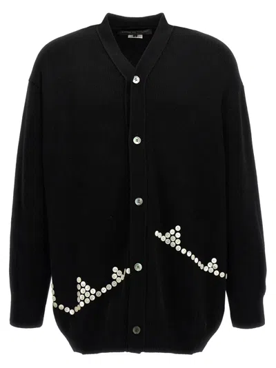 COMME DES GARÇONS BLACK BUTTON DETAIL SWEATER