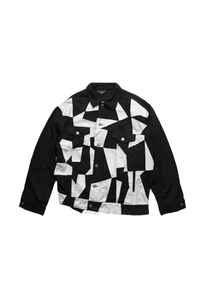 Comme Des Garcons Black Cdg Black Patchwork Twisted Trucker Jacket