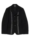 Comme Des Garcons Black Cdg Black Single Breasted Blazer With Studs Black In Black