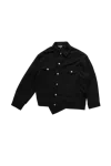 Comme Des Garcons Black Cdg Black Wool Twisted Trucker Jacket Black In Black