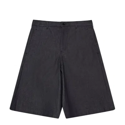 Comme Des Garcons Black Cdg Logo Tag Denim Shorts In Black