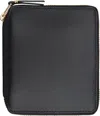 Comme Des Garçons Calfskin Compact Wallet Gold-tone Hardware In Black