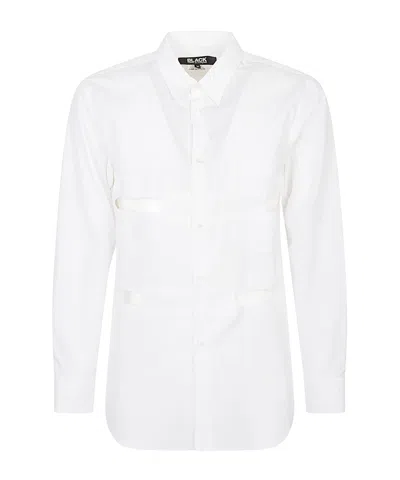 COMME DES GARÇONS BLACK COMME DES GARÇONS CUT-OUT CURVED HEM SHIRT