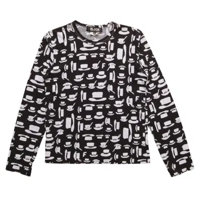 Pre-owned Comme Des Garçons Black Comme Des Garcons Doodle Printed Long Sleeve Ad2014