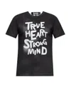 Comme Des Garçons Black Comme Des Garcons Slogan-printed Crewneck T-shirt In Black
