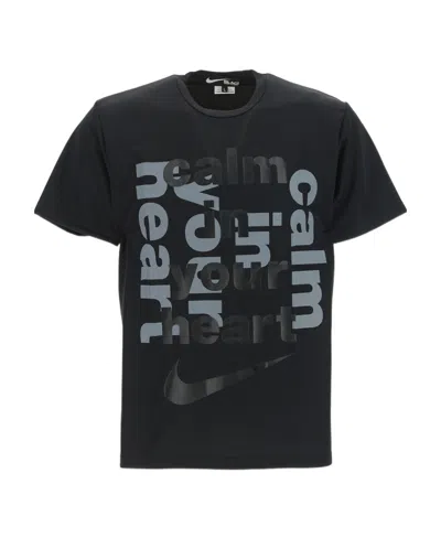 Comme Des Garçons Black  Slogan Printed T-shirt