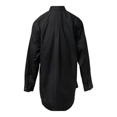 Comme Des Garcons Black Cotton Buckled Long Sleeve Shirt In Black
