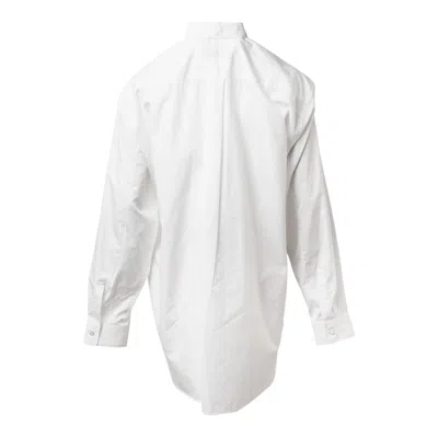 Comme Des Garcons Black Cotton Buckled Long Sleeve Shirt In White
