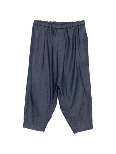 Comme Des Garcons Black Cotton Cropped Jeans In Blue