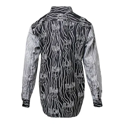 Comme Des Garcons Black Cotton Filip Pagowski Print Long Sleeve Shirt In Black