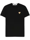 Comme Des Garçons Black Crewneck Heart Logo T-shirt In Black