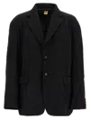Comme Des Garçons Deconstructed Blazer With Mirror Lapels In Black