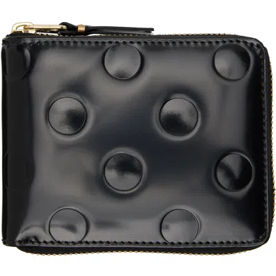 Comme Des Garçons Black Dots Embossed Leather Wallet In 1 Black