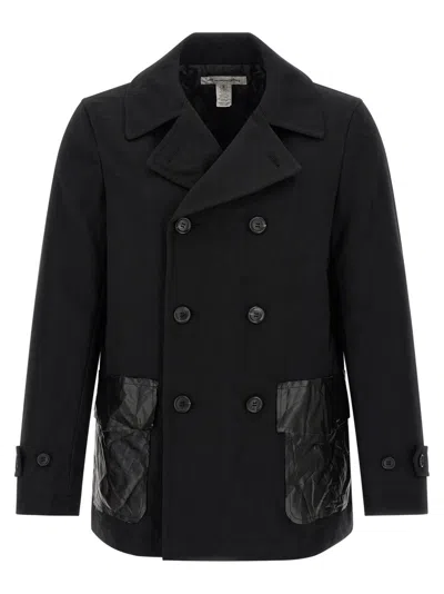 COMME DES GARÇONS BLACK DOUBLE-BREASTED CABAN COAT
