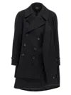 Comme Des Garçons Wool Double-breasted Coat In Black