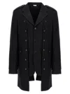 Comme Des Garçons Black Double Layer Blazer Coat In Black