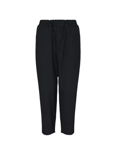 Comme Des Garcons Black Elasticated-waist Tailored-fit Trousers In Black