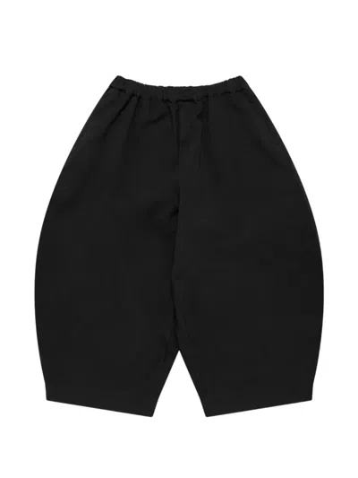 Comme Des Garcons Black Elasticated-waistband Cropped Trousers In Black