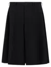 Comme Des Garçons Bermuda Shorts With Pleated Design And Pockets In Black