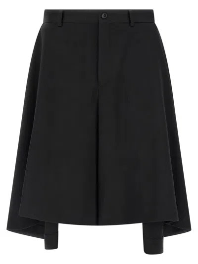 Comme Des Garçons Homme Plus Extra Wide Bermuda Shorts In Black