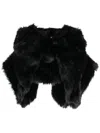 COMME DES GARÇONS BLACK FAUX-FUR CROPPED JACKET FOR WOMEN