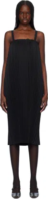 Comme Des Garçons Gabardine Midi Dress In Black