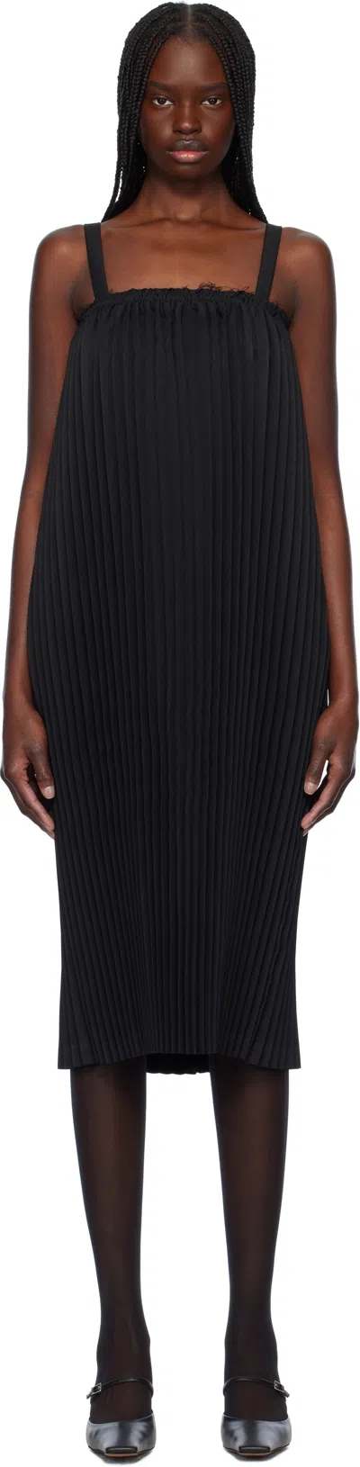 COMME DES GARÇONS BLACK GABARDINE MIDI DRESS