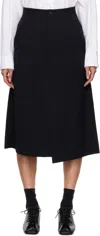Comme Des Garçons Black Gabardine Midi Skirt In 1 Black