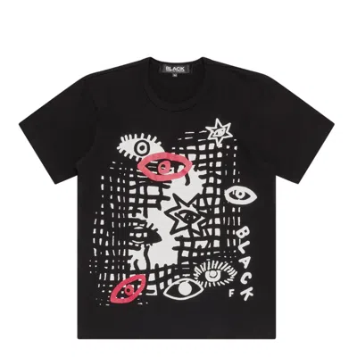 Comme Des Garcons Black Graphic Print Pattern T-shirt In Black