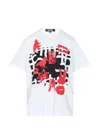 Comme Des Garcons Black Graphic Print Pattern T-shirt In White