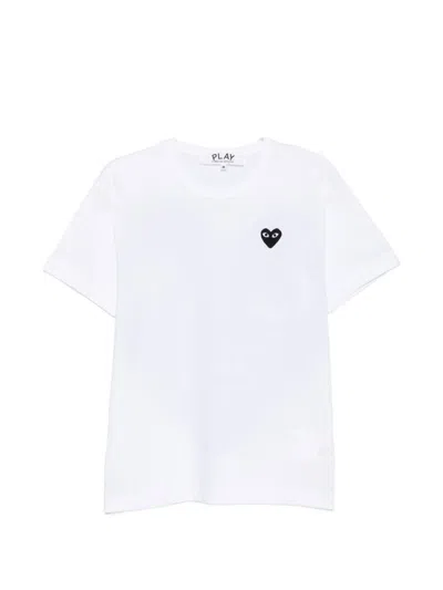 Comme Des Garçons Comme Des Garcons Black Heart Cotton T Shirt In White