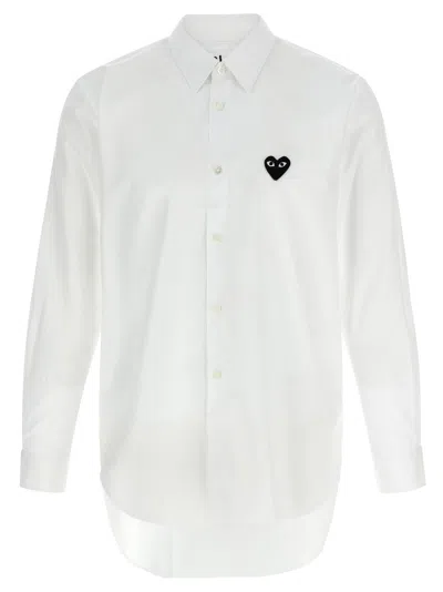Comme Des Garçons White Black Heart Shirt