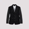 Comme Des Garçons Single-breasted Embroidered Blazer In Black