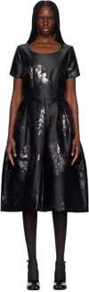 COMME DES GARÇONS BLACK JACQUARD FLORAL PATTERN MIDI DRESS