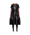 Comme Des Garçons Black Jacquard Floral Pattern Midi Dress In Black