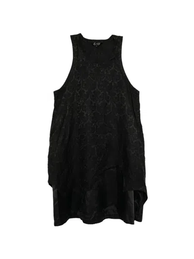 Comme Des Garcons Black Jacquard-pattern Layered Dress In Black