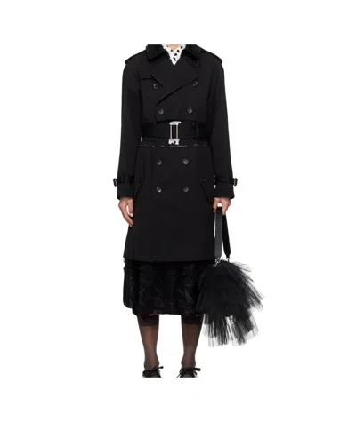 Comme Des Garçons Black Kersey Trench Coat