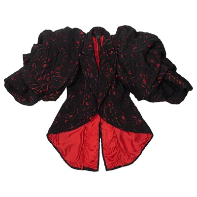 Pre-owned Comme Des Garçons Black Lace Heavyweight Jacket With Padded Sleeves, Fw 2013