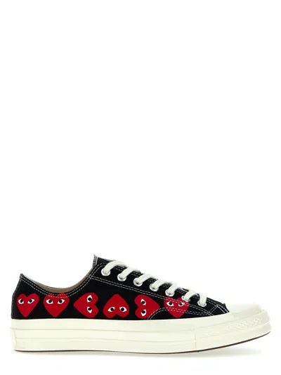Comme Des Garçons Low Converse Multi Heart Chuck 70 Sneakers In Black